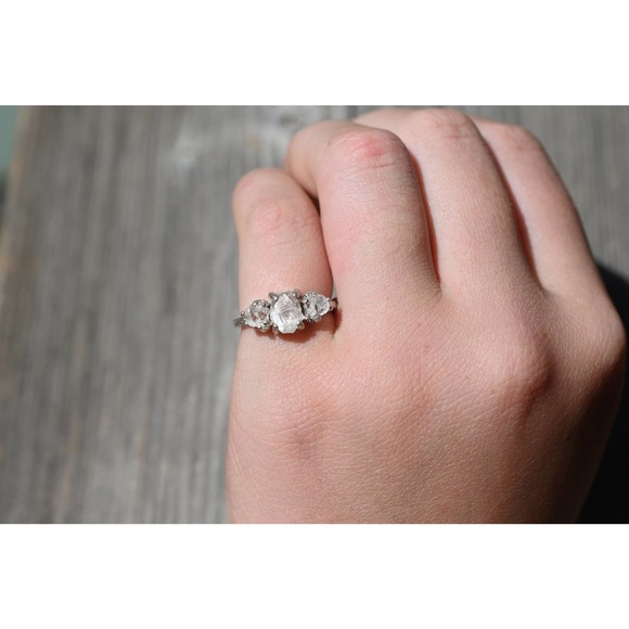 Engagement rings, raw diamond ring, raw stone ring, alternative engageme… - Picture 1 of 3